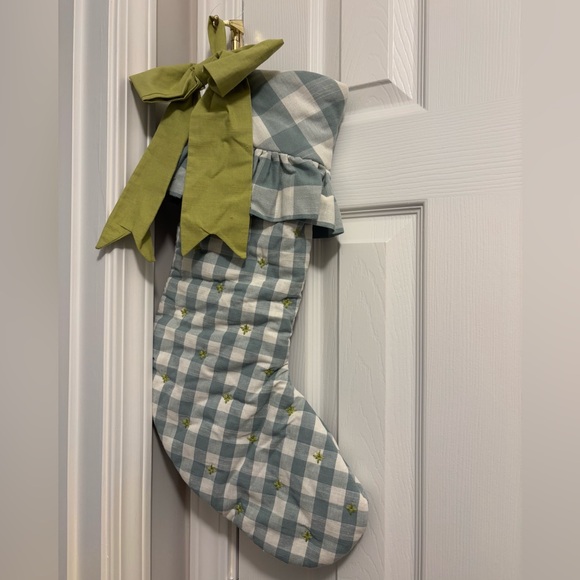 Anthropologie Gingham Bow Stocking - Picture 3 of 4
